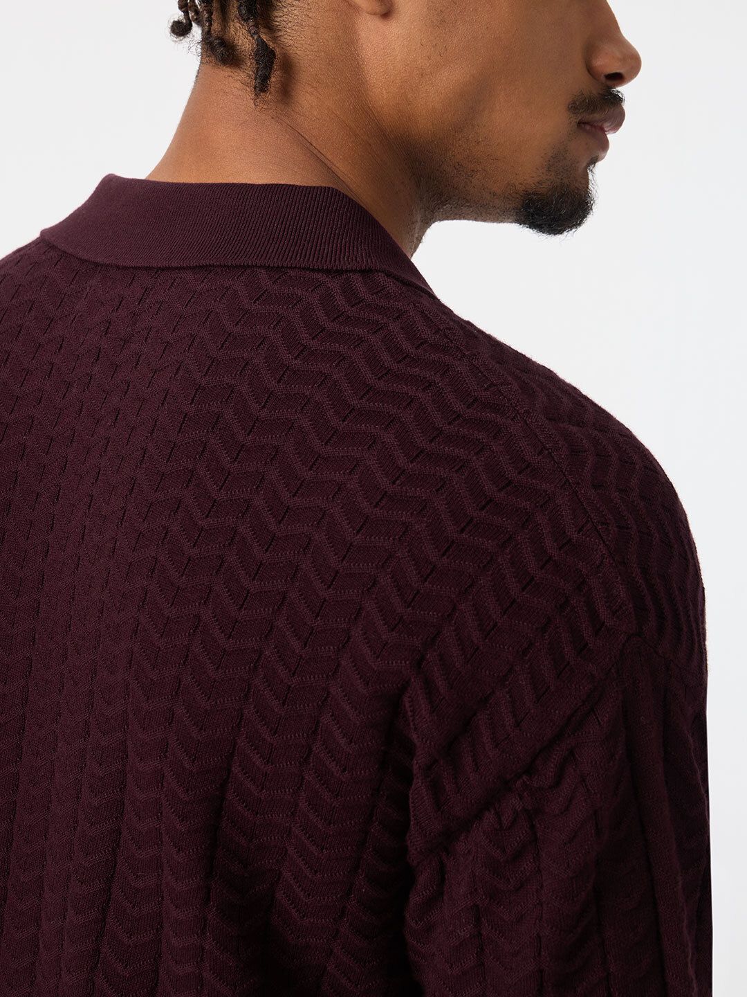 Flatknit Textured: Wine Classic Polos