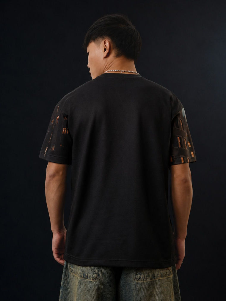 Art Tales: Night Street Oversized T-Shirts
