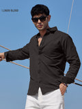 Cotton Linen: Grey Brown Cotton Linen Shirts