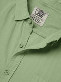 Cotton Linen: Light Green Cotton Linen Shirts