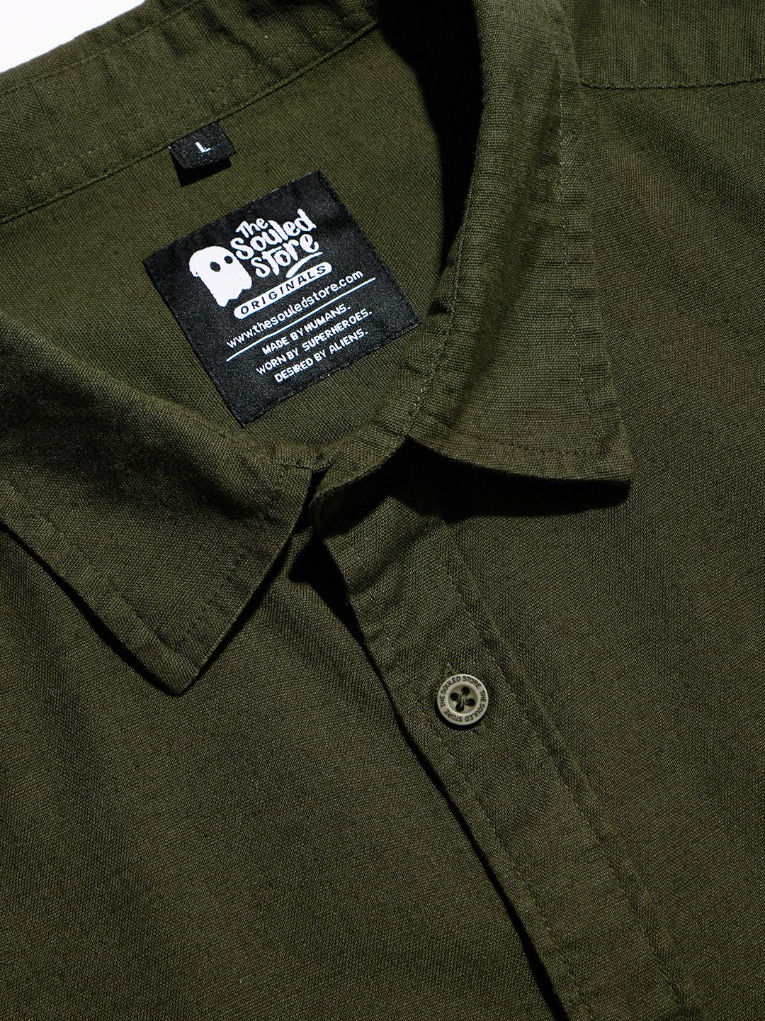 Cotton Linen: Dark Sage Cotton Linen Shirts
