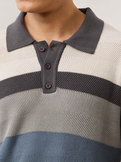 Flatknit Jacquard: Mulberry Textured Polos