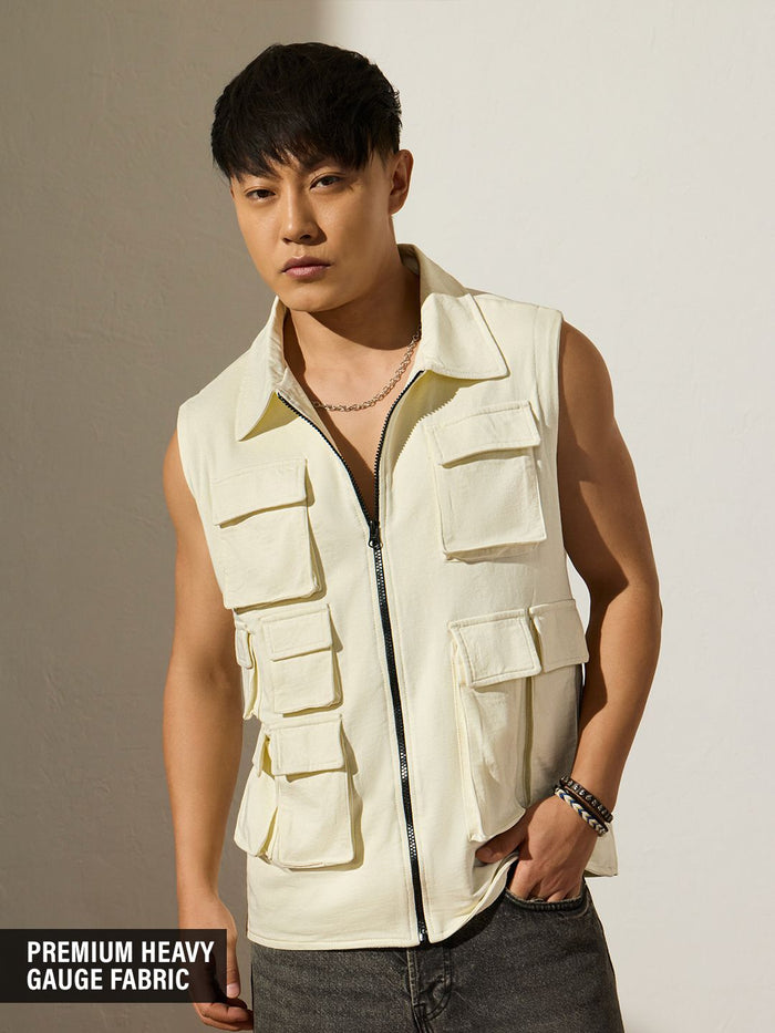 Utility Vest: Latte Easy Fit Vests