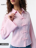 Cotton Linen Shirt: Blush Heritage Women Fitted Shirts