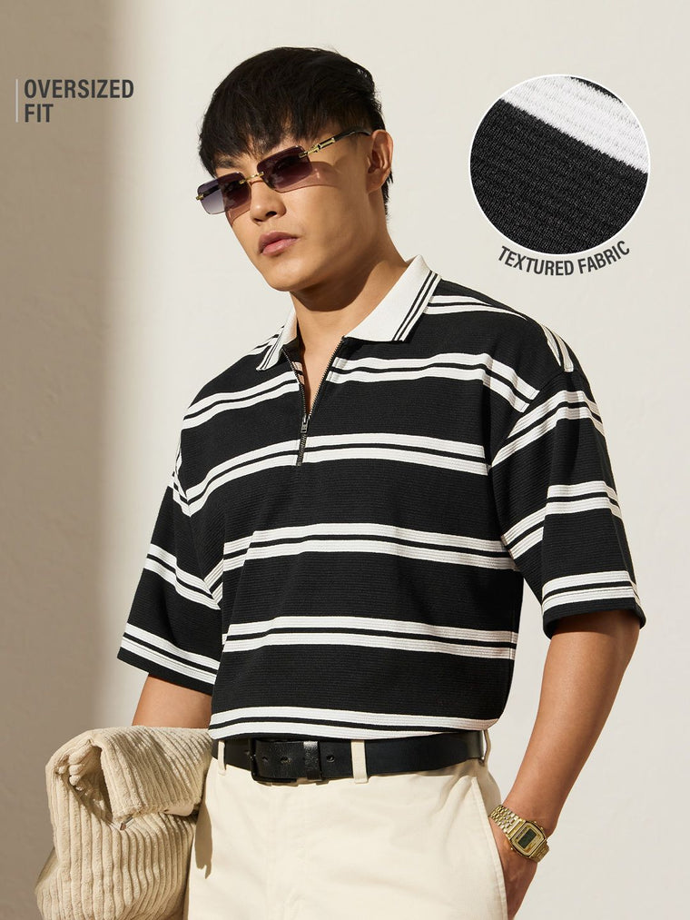 Textured Ottoman: Midnight Textured Polos