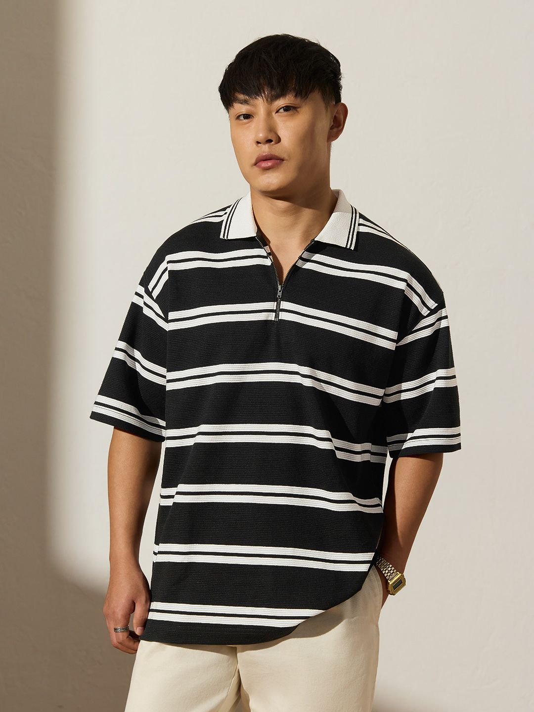 Textured Ottoman: Midnight Textured Polos