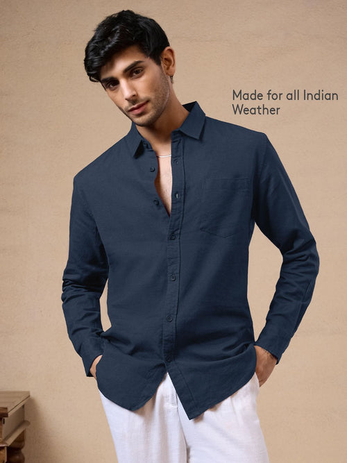 Cotton Linen: Twilight Cotton Linen Shirts