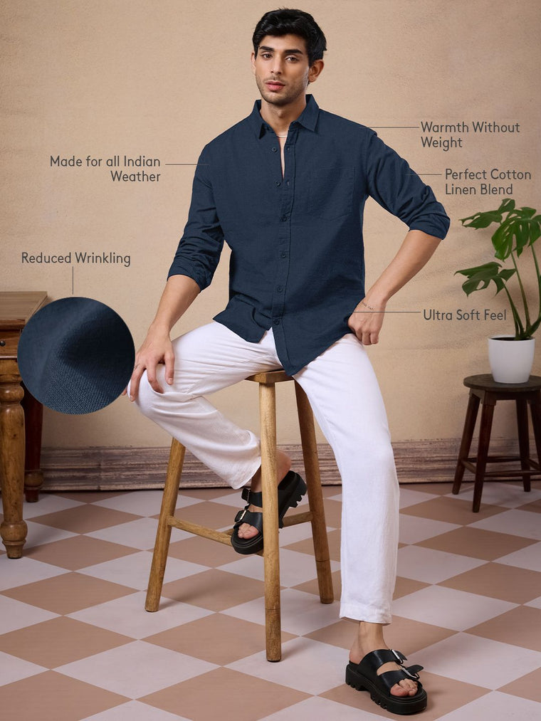 Cotton Linen: Twilight Cotton Linen Shirts