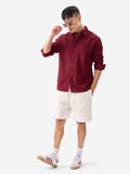 Cotton Linen: Red Cotton Linen Shirts