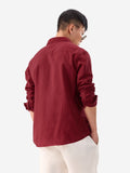 Cotton Linen: Red Cotton Linen Shirts
