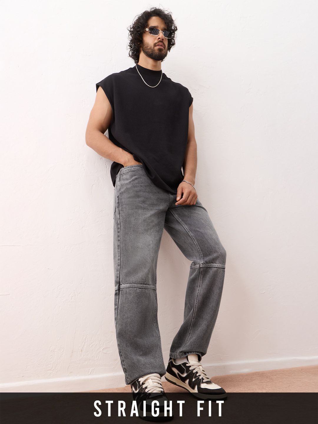 Straight-Fit Denim: Midnight Men Straight Fit Jeans