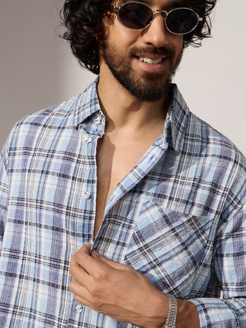 Seersucker Shirt: Serene Men Textured Shirts