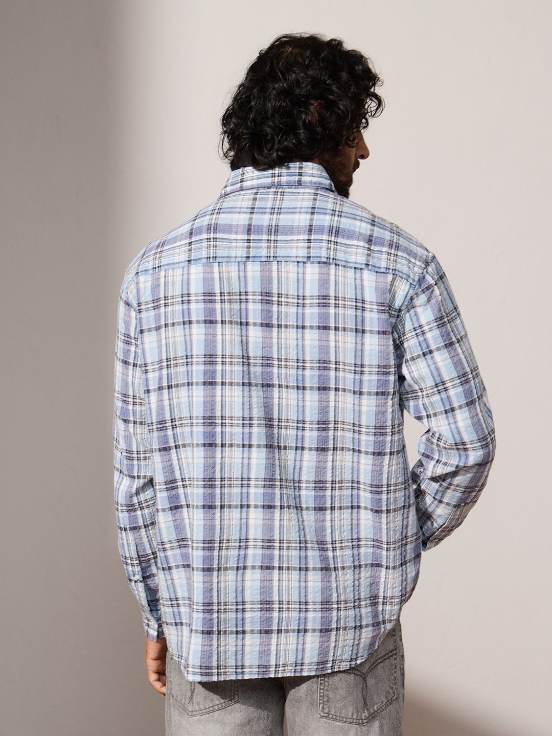 Seersucker Shirt: Serene Men Textured Shirts