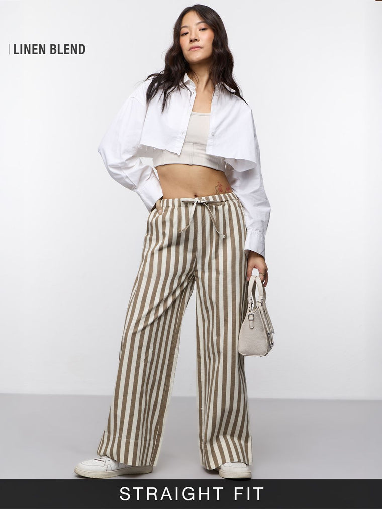 Cotton Linen Pant: Savannah Women Straight Pants