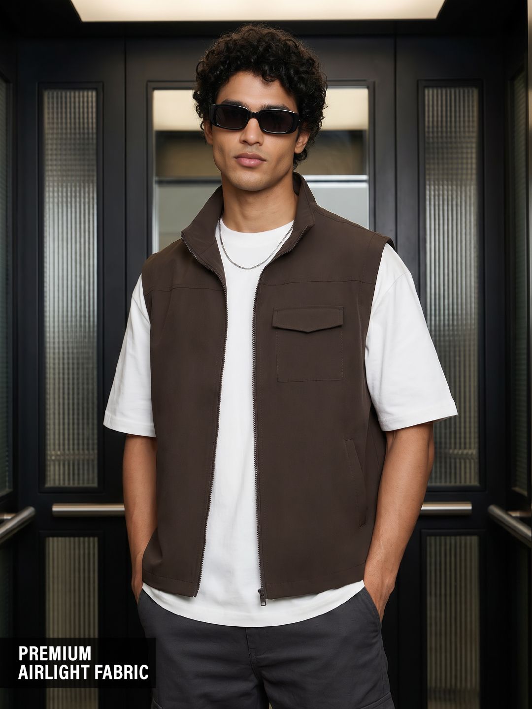Air Light Vest: Mahogany Easy Fit Vests