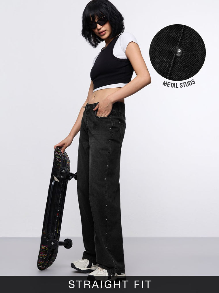 Relaxed Straight-Fit Denim: Killing It Women Straight Denims