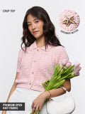 Open-Knit Shirt: Candy Floss Women Regular Shirts