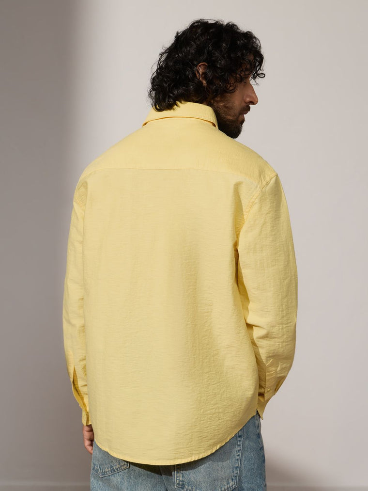 Textured Shirt: Buttercream Men Textured Shirts