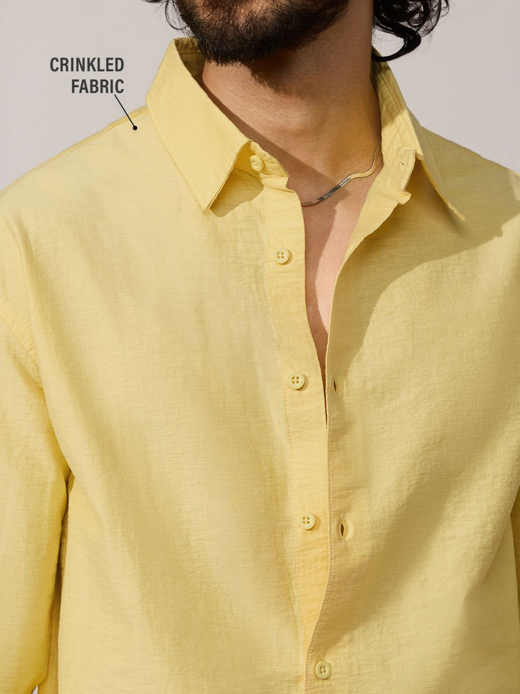 Textured Shirt: Buttercream Men Textured Shirts