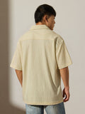 Textured Shirt: Ivory Men Textured Shirts