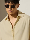 Textured Shirt: Ivory Men Textured Shirts