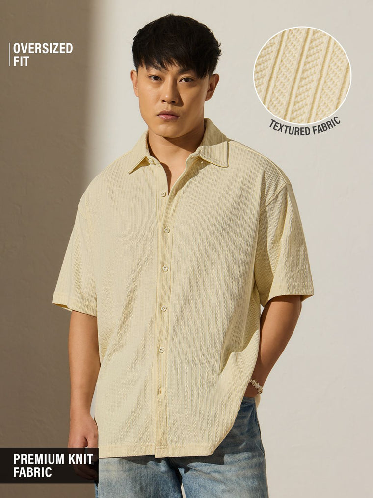 Textured Shirt: Ivory Men Textured Shirts