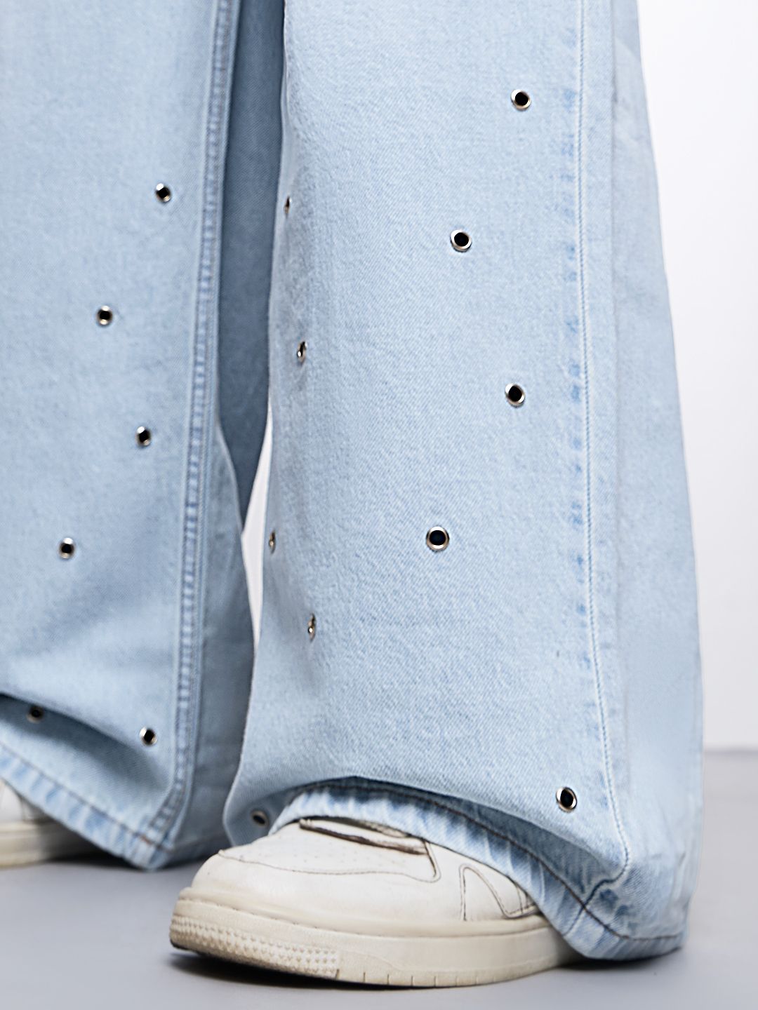 Wide-Leg Denim: Frosted Blue Women Wide Denims