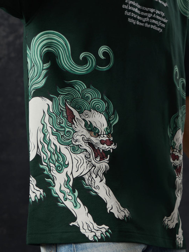 Tibetan Tales: The Snow Lion Oversized T-Shirts