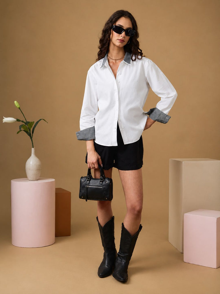 Easy Solids: Ivory Hue Women Relaxed Shirts
