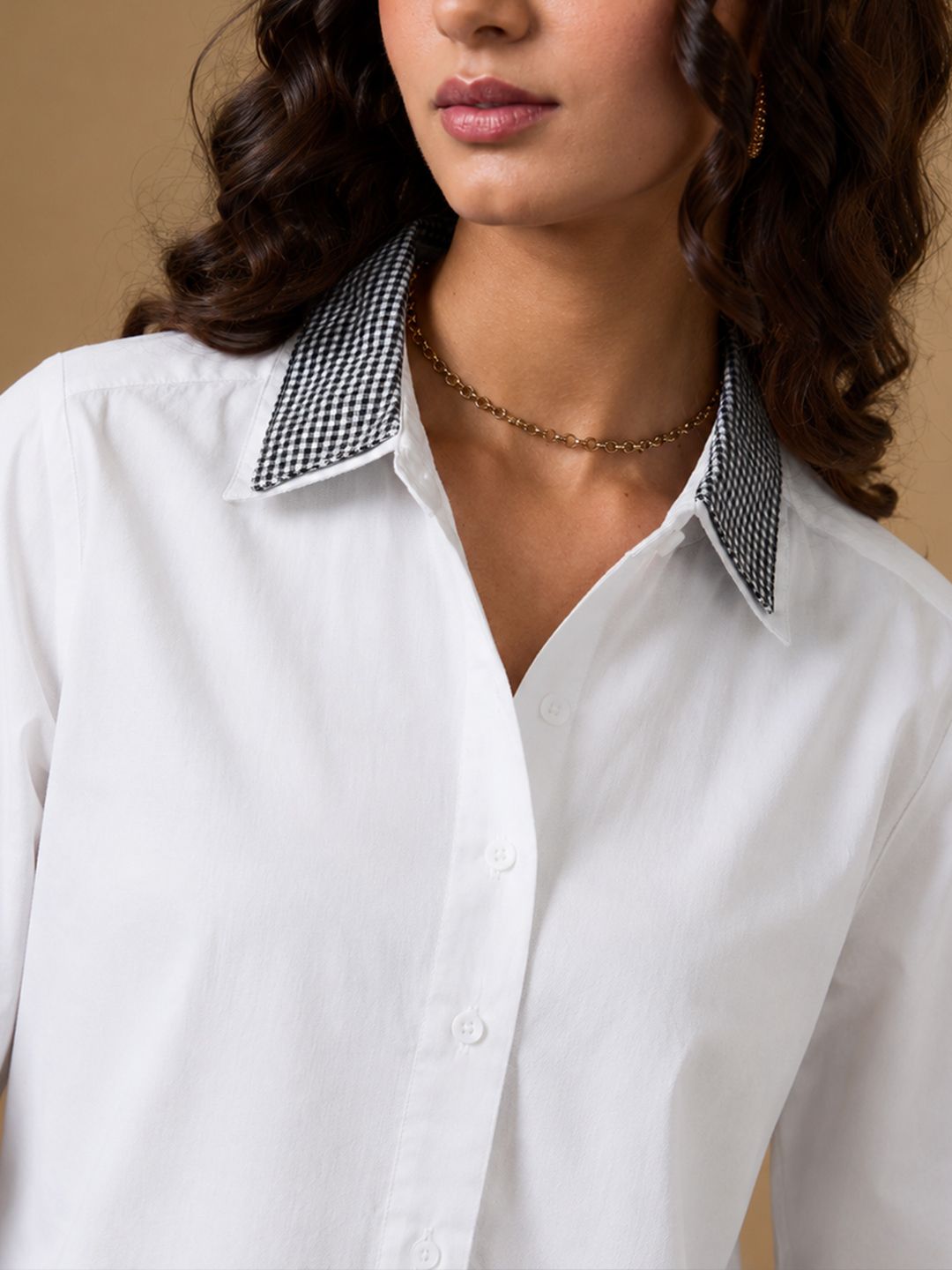 Easy Solids: Ivory Hue Women Relaxed Shirts