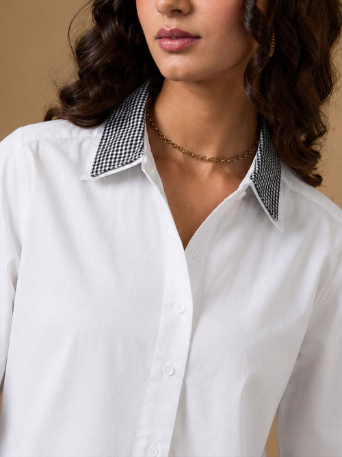 Easy Solids: Ivory Hue Women Relaxed Shirts