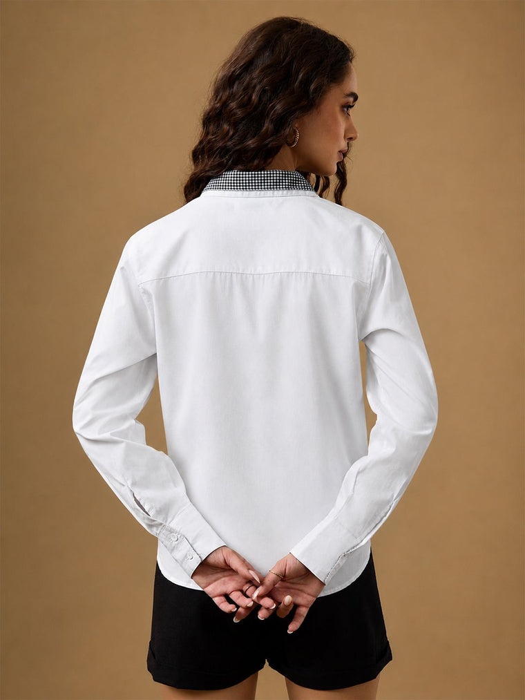 Easy Solids: Ivory Hue Women Relaxed Shirts