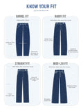 Barrel-Fit Denim: Raw Blue Women Barrel Denims