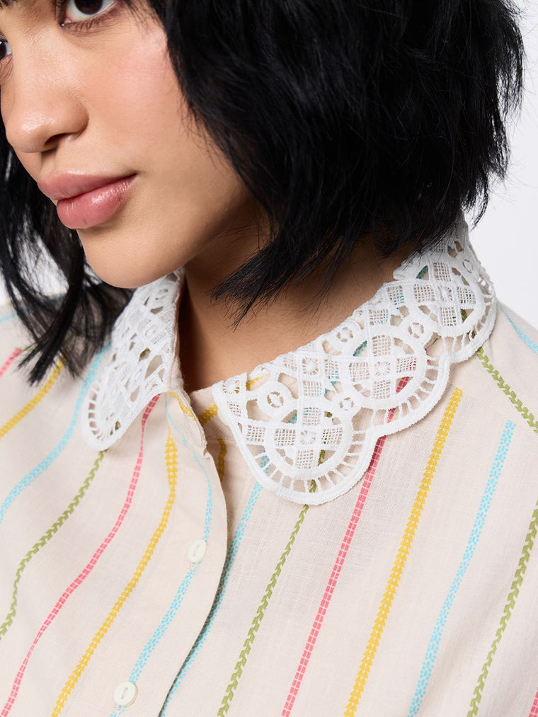 Stripe Shirt: Picnic Women Relaxed Shirts
