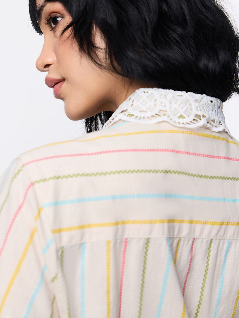 Stripe Shirt: Picnic Women Relaxed Shirts