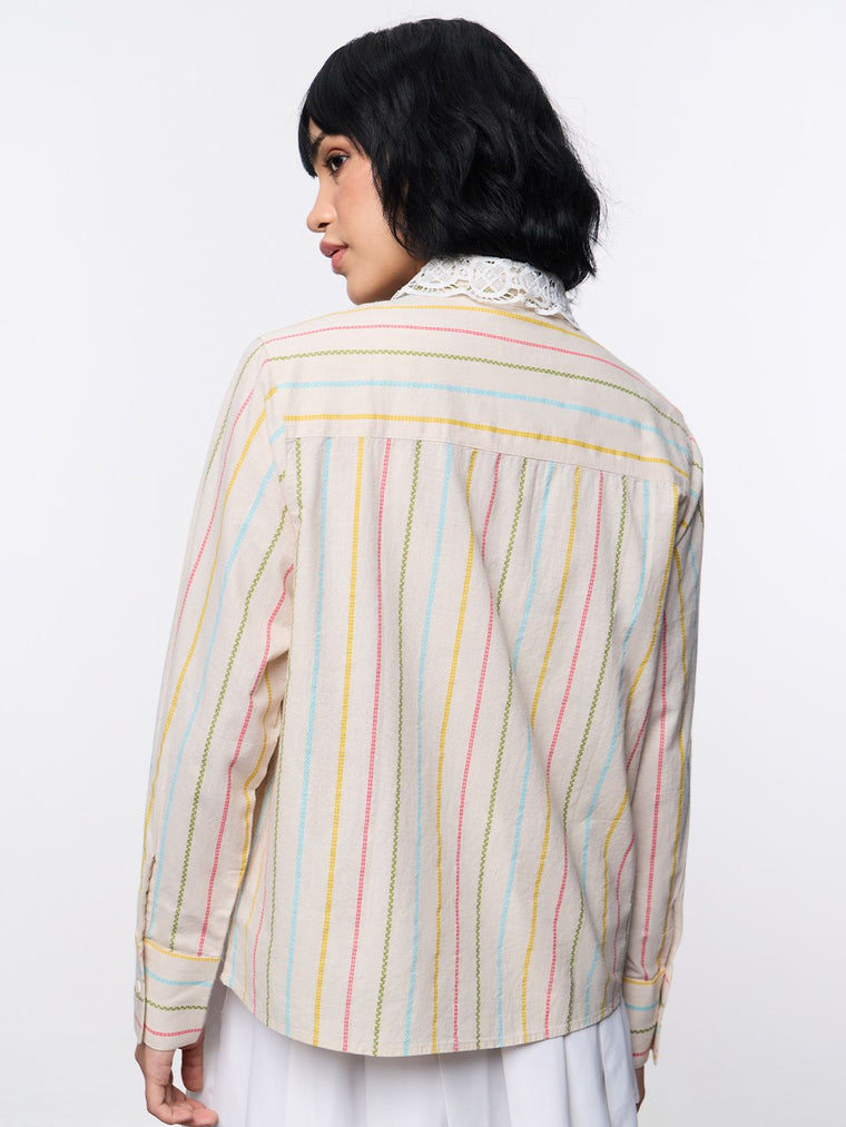 Stripe Shirt: Picnic Women Relaxed Shirts