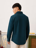 Cotton Linen: Teal Cotton Linen Shirts