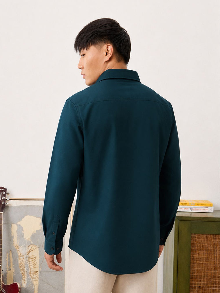 Cotton Linen: Teal Cotton Linen Shirts