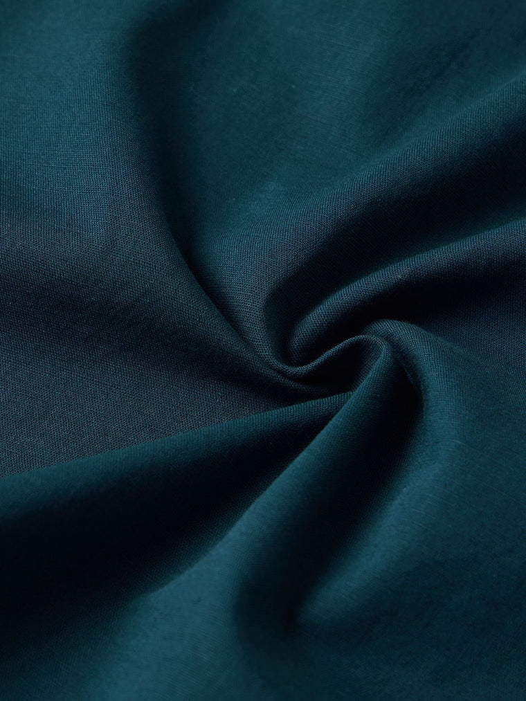 Cotton Linen: Teal Cotton Linen Shirts