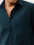 Cotton Linen: Teal Cotton Linen Shirts