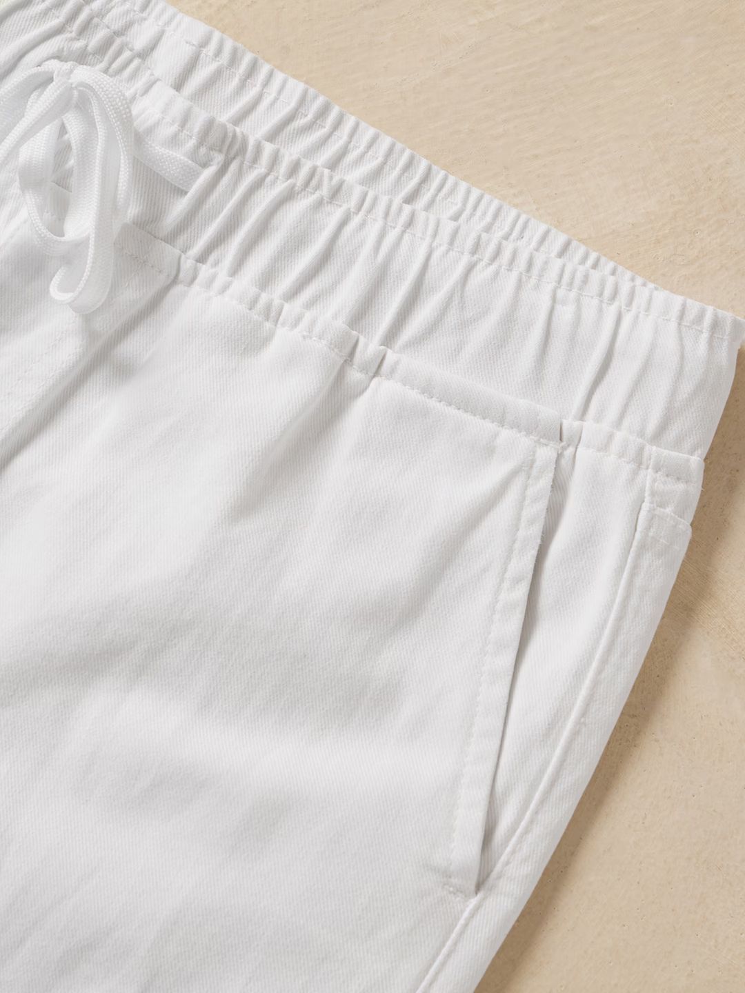Pull On Denims: White Men Cargo Jeans