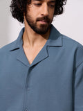 Textured Shirt: Blue Echo Men Textured Shirts