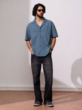 Textured Shirt: Blue Echo Men Textured Shirts