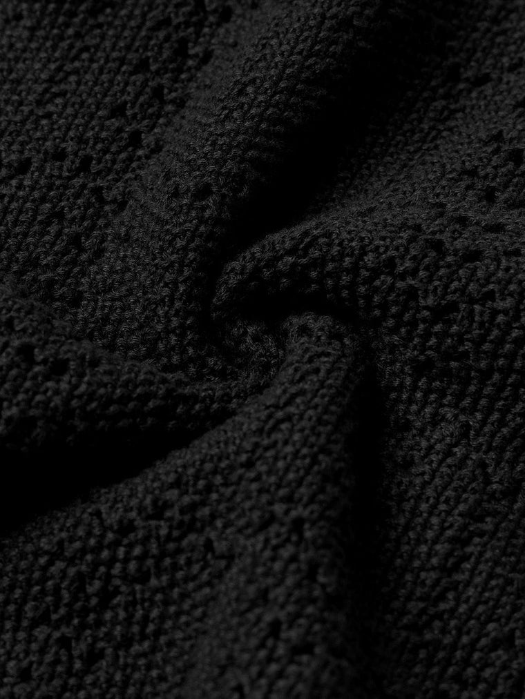 Open-Knit Shirt: Blackout Women Regular Shirts