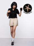 Open-Knit Shirt: Blackout Women Regular Shirts