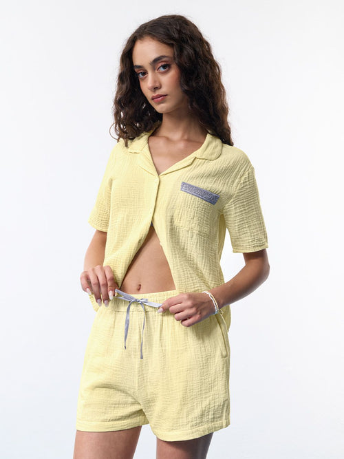 Solids: Lemon Lullaby Women Lounge Shorts