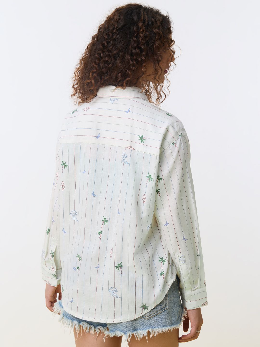 Stripe Shirt: Beach Stripes Women Oversized Shirts