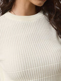 Textured Solid Top: Vanilla Women Knit Tops