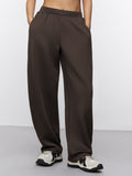 Premium Scuba Joggers: Cocoa Brown Women Barrel Joggers