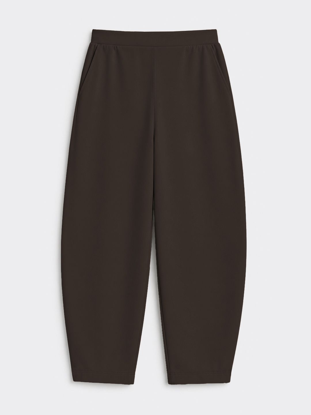 Premium Scuba Joggers: Cocoa Brown Women Barrel Joggers